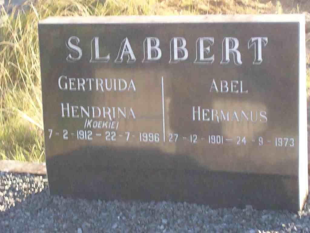 SLABBERT Abel Hermanus 1901-1973 &amp; Gertruida Hendrina 1912-1996