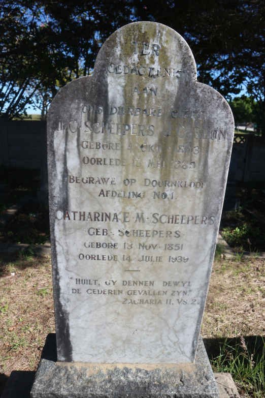 SCHEEPERS J.?. 18?3-1889 &amp; Catharina E.M. SCHEEPERS 1851-1939