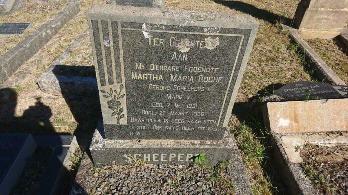 SCHEEPERS Martha Maria Roche nee SCHEEPERS 1931-1966