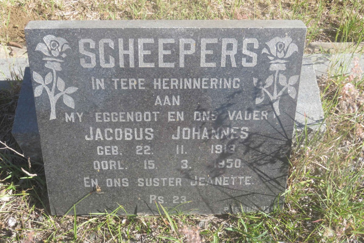 SCHEEPERS Jacobus Johannes 1913-1950
