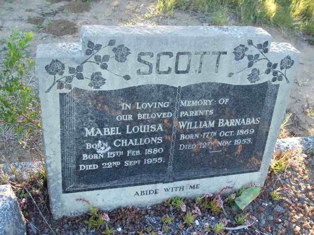 SCOTT William Barnabas 1869-1953 &amp; Mabel Louisa CHALLONS 1880-1955