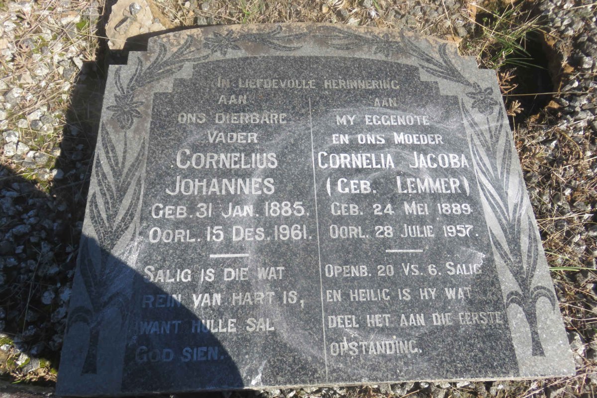 SCHEEPERS Cornelius Johannes 1885-1961 &amp; Cornelia Jacoba LEMMER 1889-1957