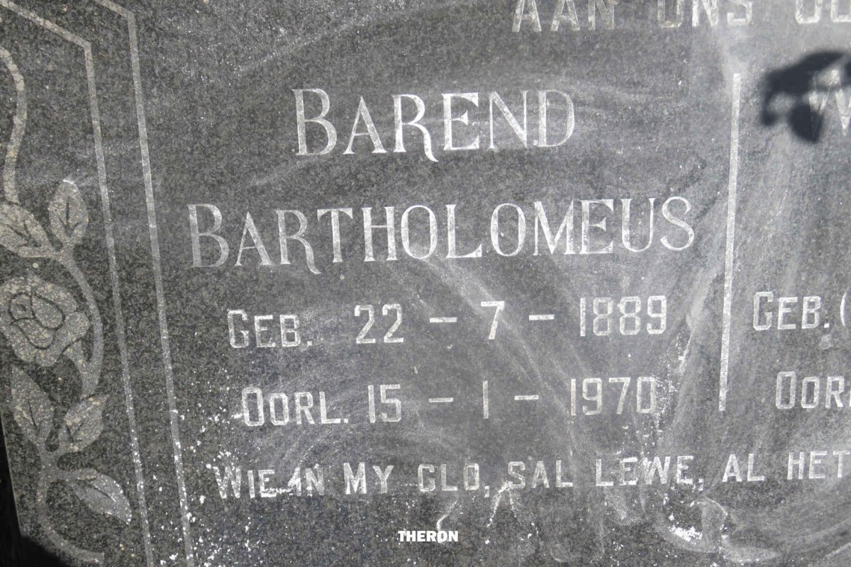 THERON Barend Bartholomeus 1889-1970 &amp; Wilhelmina Jacoba VILJOEN 1897-1970