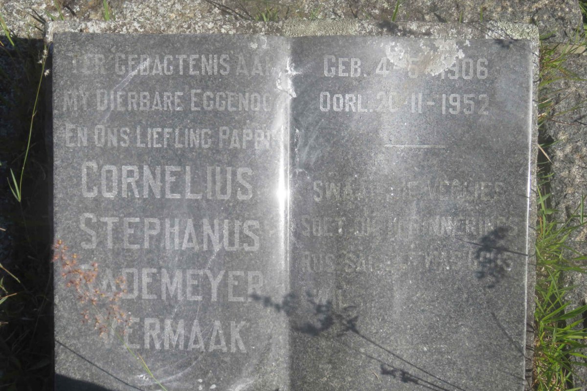 VERMAAK Cornelius Stephanus Rademeyer 1906-1952