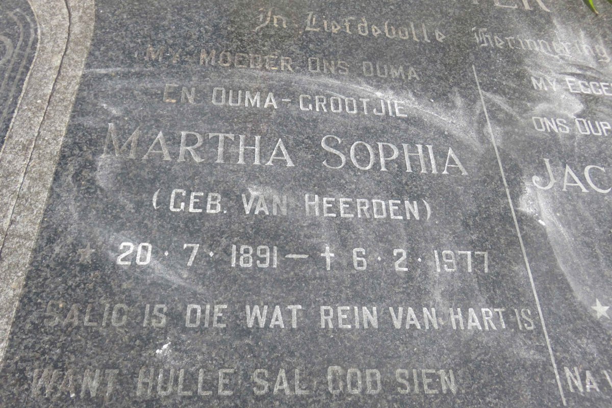 ? Jacob Wynand 1892-1973 &amp; Martha Sophia VAN HEERDEN 1891-1977