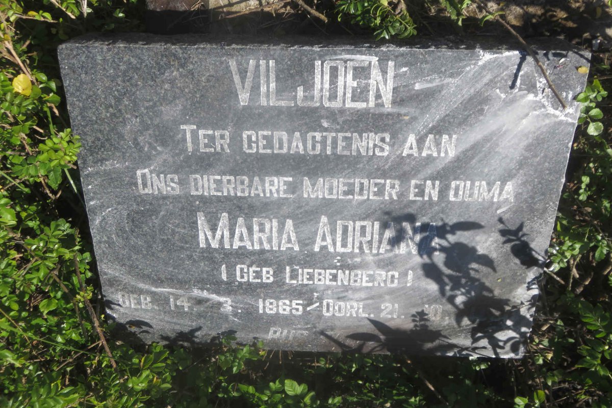 VILJOEN Maria Adriana nee LIEBENBERG 1865-