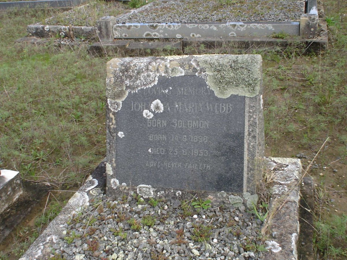 WEBB Johanna Maria nee SOLOMON 1898-1953