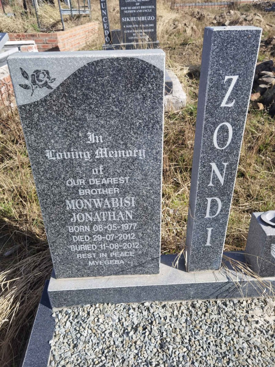 ZONDI Monwabisi Jonathan 1977-2012
