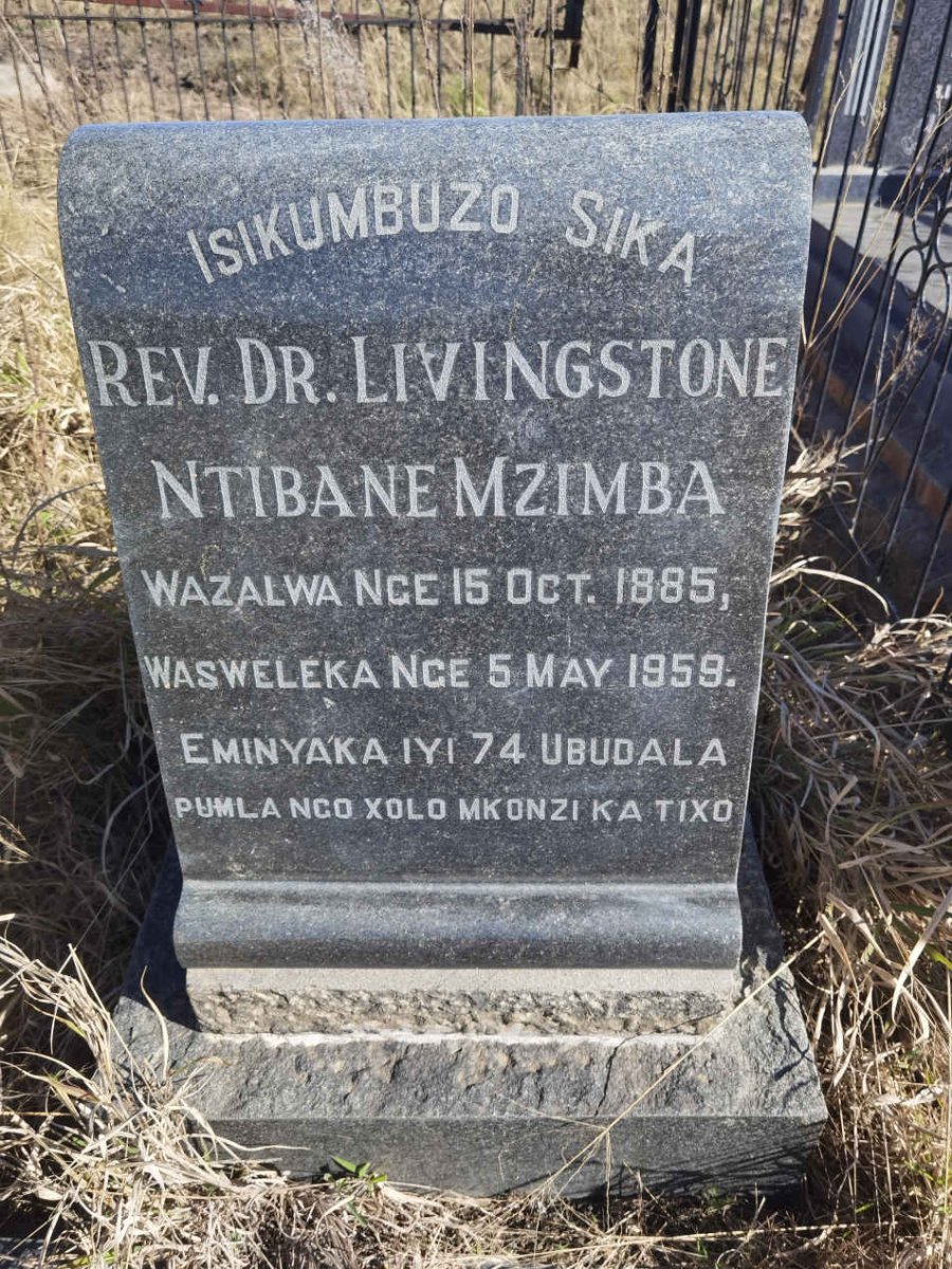MZIMBA Livingstone Ntibane 1885-1959
