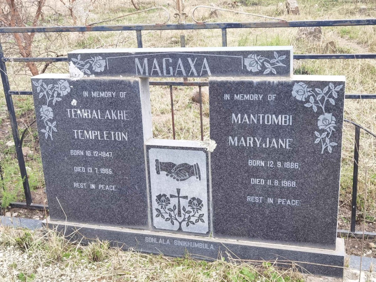 MAGAXA Mantombi Mary Jane 1886-1968 :: MAGAXA Tembalakhe Templeton 1947-1965