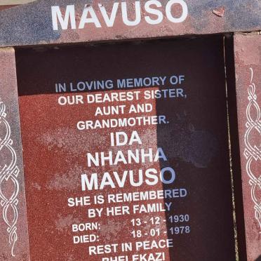 MAVUSO Ida Nhanha 1930-1978