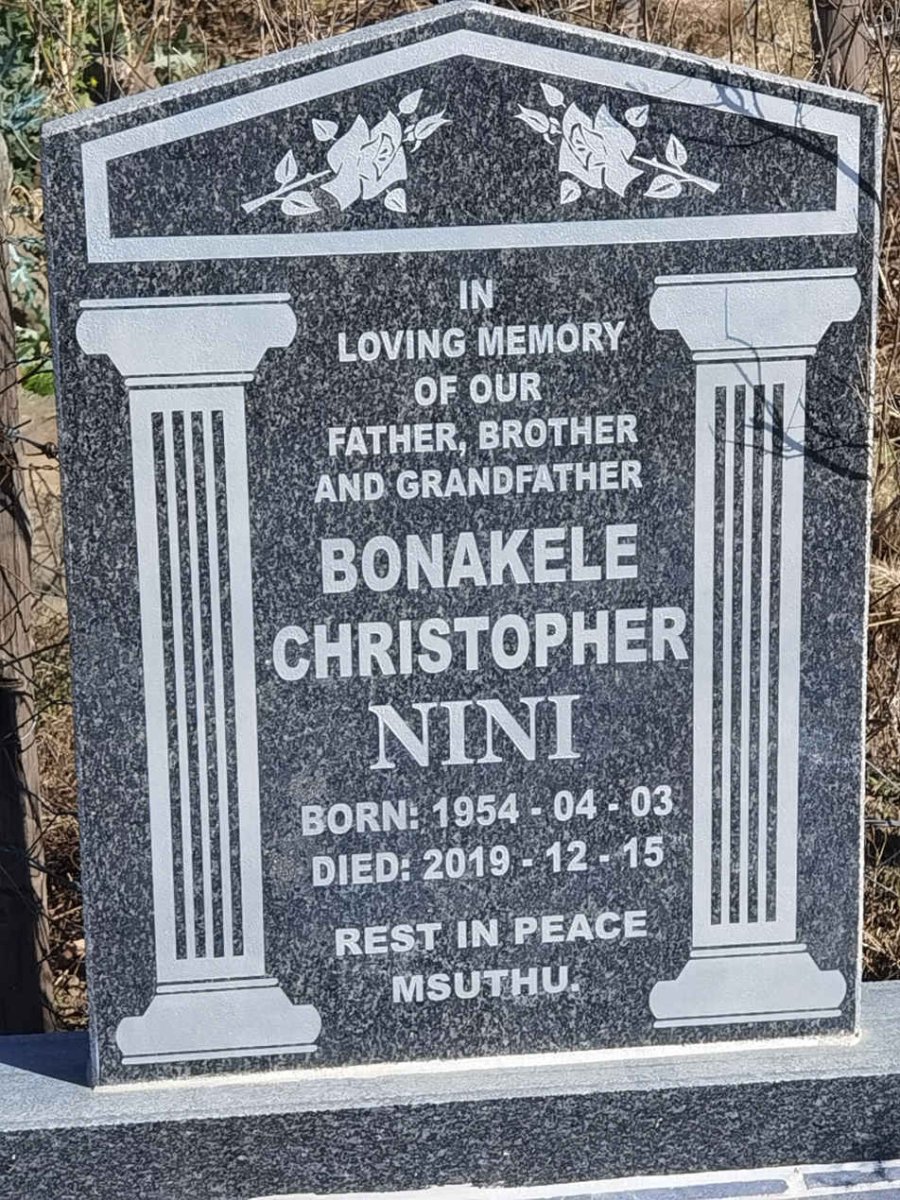 NINI Bonakele Christopher 1954-2019