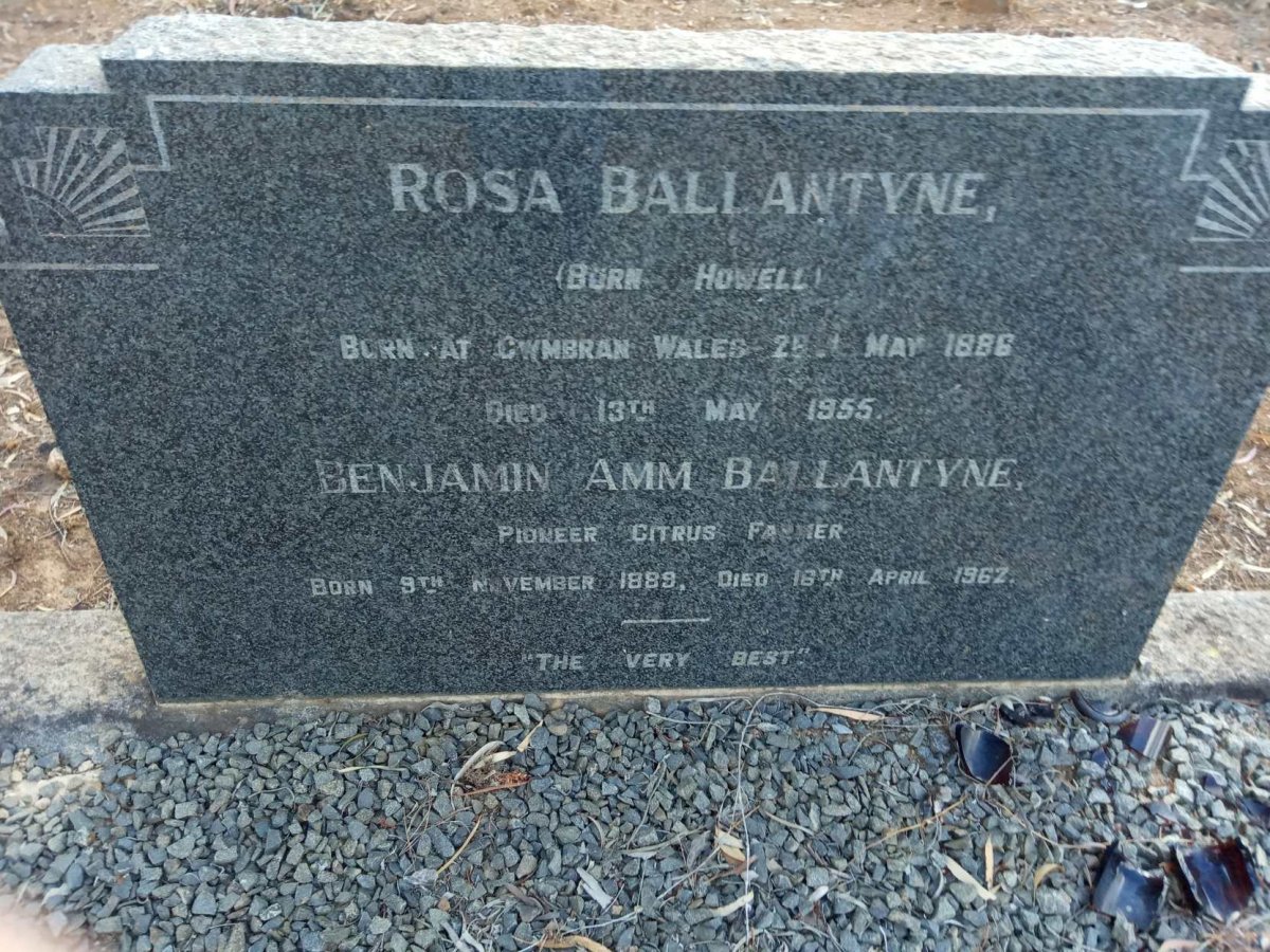 BALLANTYNE Benjamin Amm 1889-1962 &amp; Rosa HOWELL 1886-1955