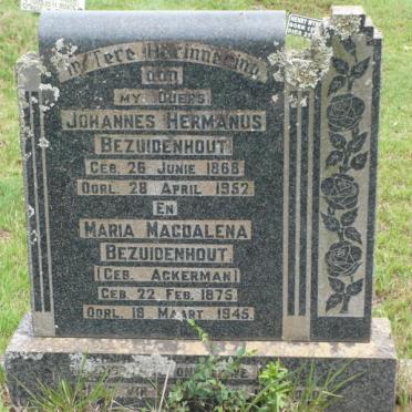 BEZUIDENHOUT Johannes Hermanus 1868-1952 &amp; Maria Magdalena ACKERMAN 1875-1945