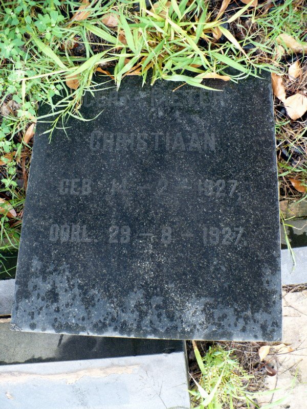 CHRISTIAAN Gert Pieter 1927-1927