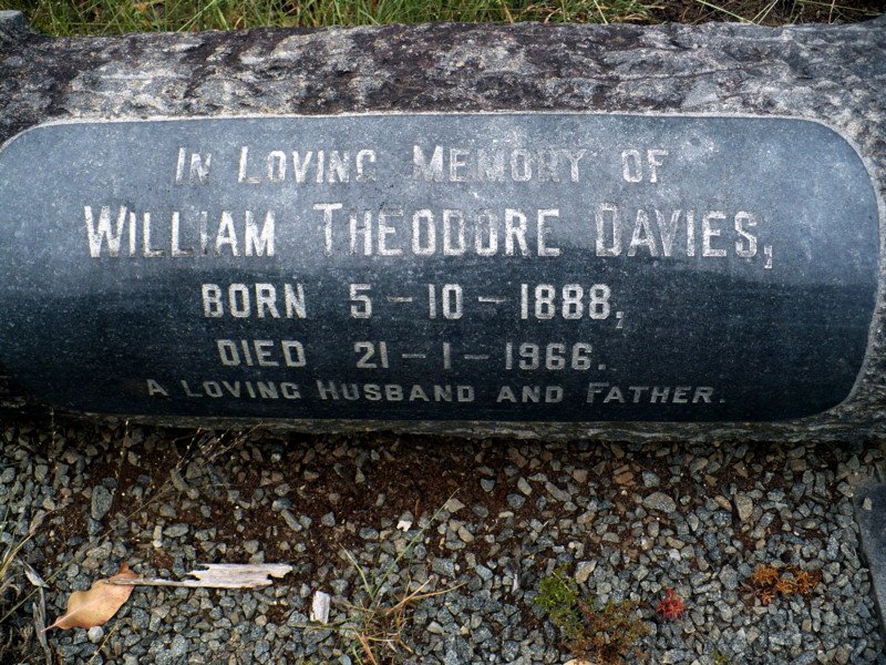 DAVIES William Theodore 1888-1966