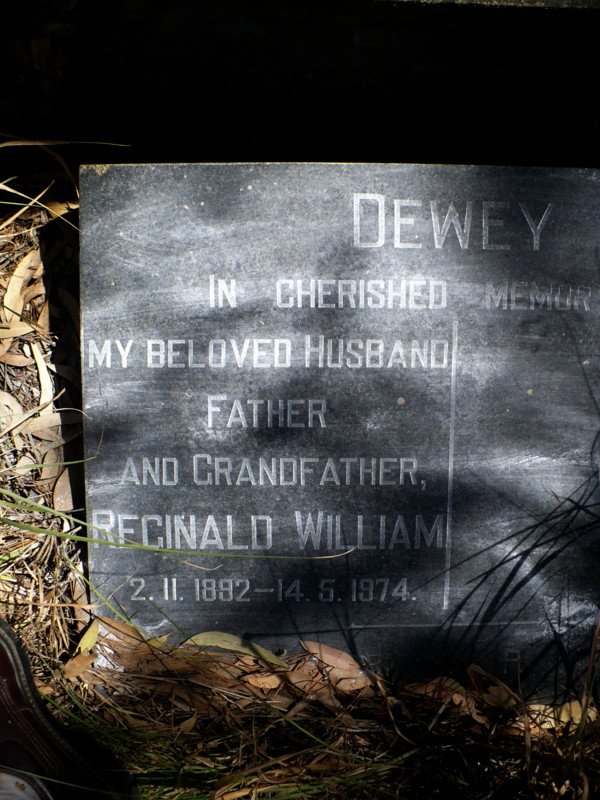 DEWEY Reginald William 1892-1874
