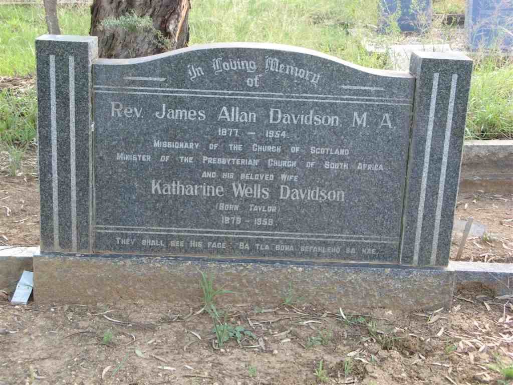 DAVIDSON James Allan 1877-1954 &amp; Katharine Wells TAYLOR 1878-1958