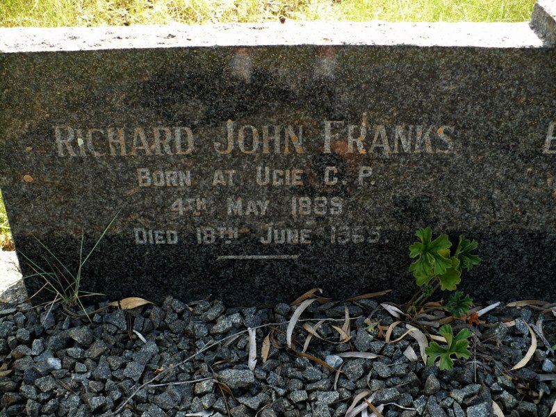 FRANKS Richard John 1889-1965