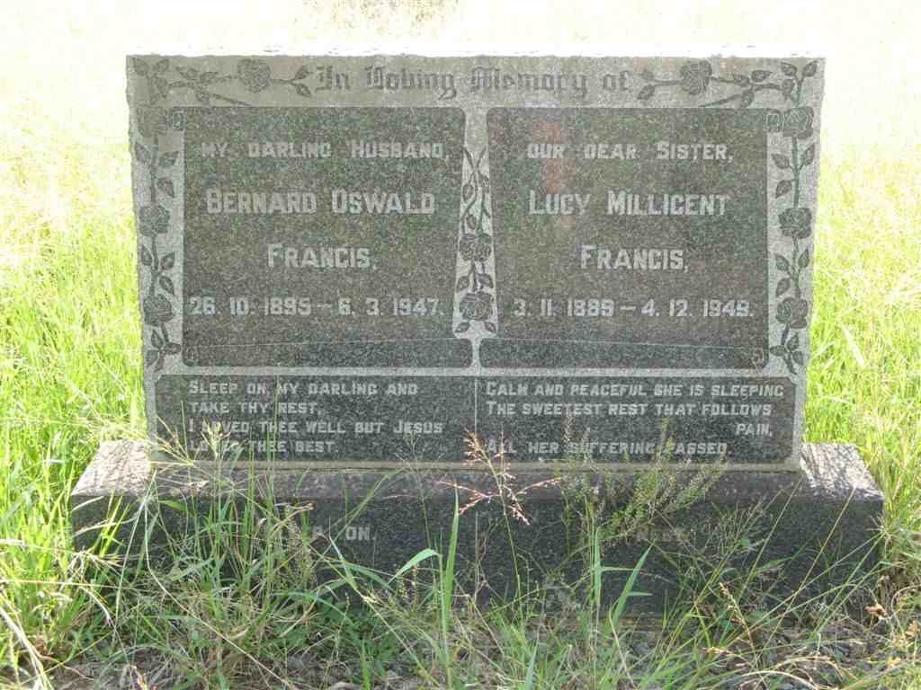 FRANCIS Bernard Oswald 1895-1947 :: FRANCIS Lucy Millicent 1889-1949