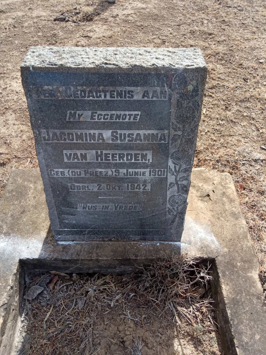 HEERDEN Jacomina Susanna, van nee DU PREEZ 1901-1942
