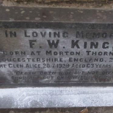 KING F.W. 1865-1929
