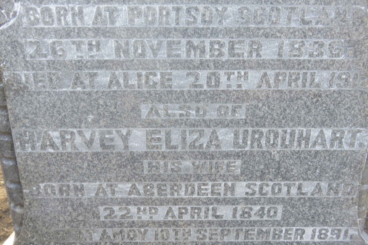 MACGREGOR William 1836-191? &amp; Harvey Eliza URQUHART 1840-1891