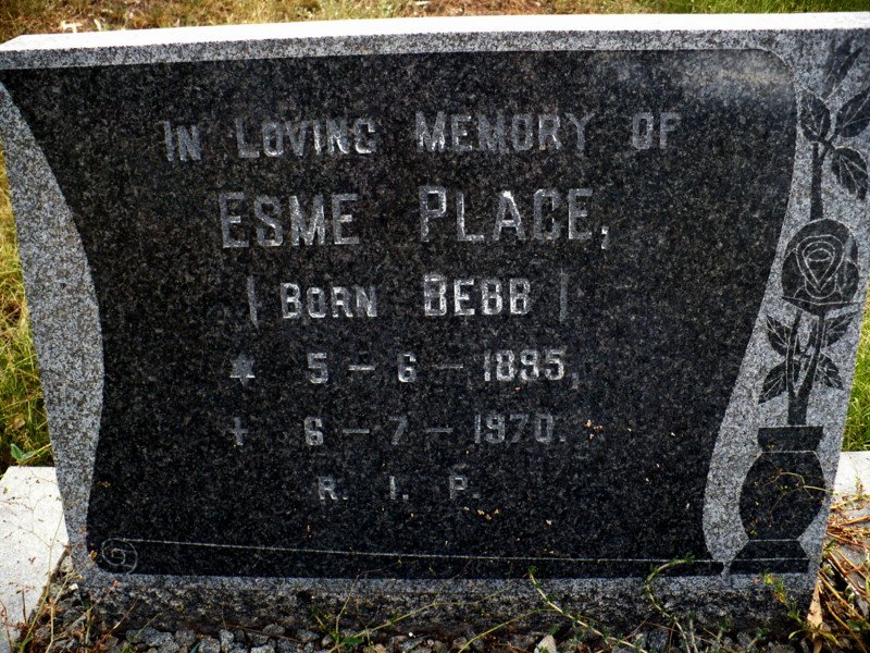 PLACE Esme nee BEBB 1895-1970