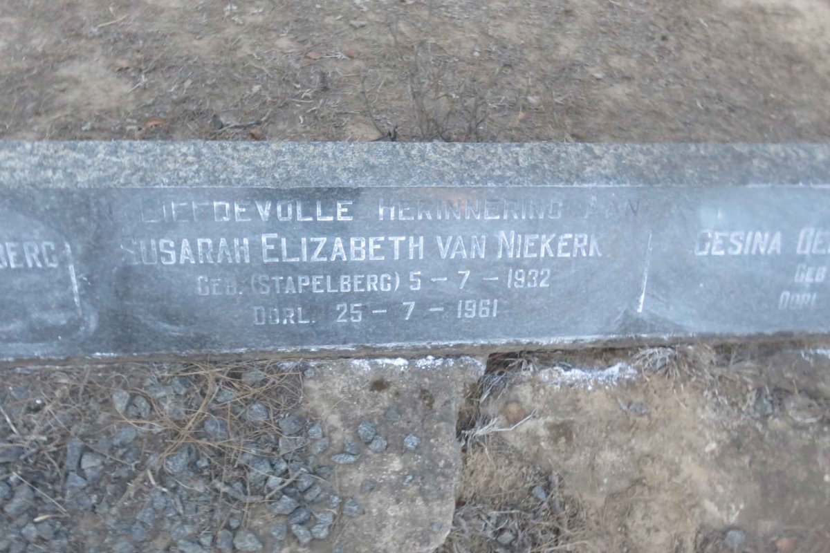 NIEKERK Susarah Elizabeth, van nee STAPELBERG 1932-1961