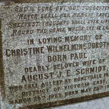 SCHMIDT Christine Wilhelmine Dorothea nee PAUL -1856-1905