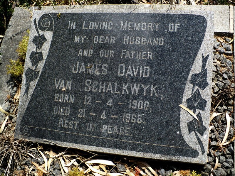 SCHALKWYK James David, van 1900-1968