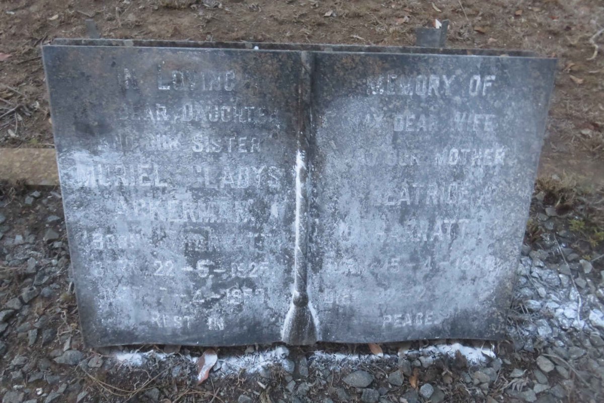 THARRATT Beatrice 1888-1929 :: ACKERMAN Muriel Gladys 1925-1953