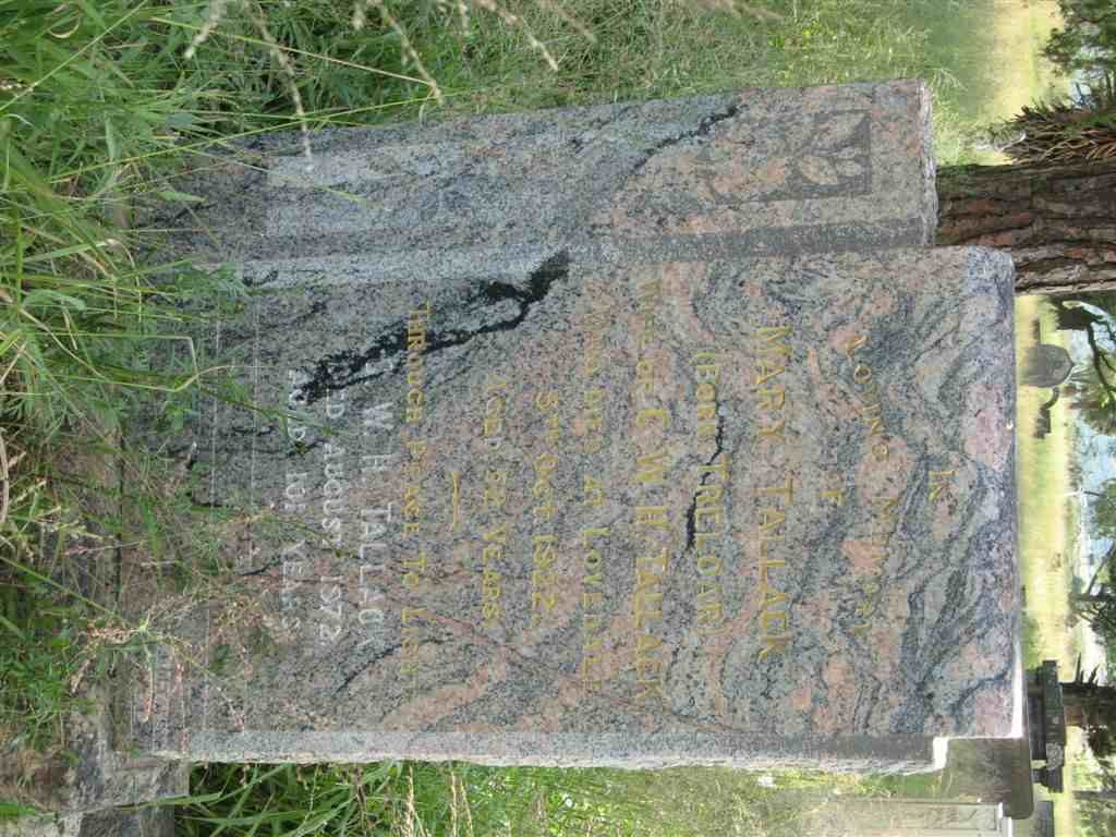 TALLACK C.W.H. -1972 &amp; Mary TRELOAR -1922