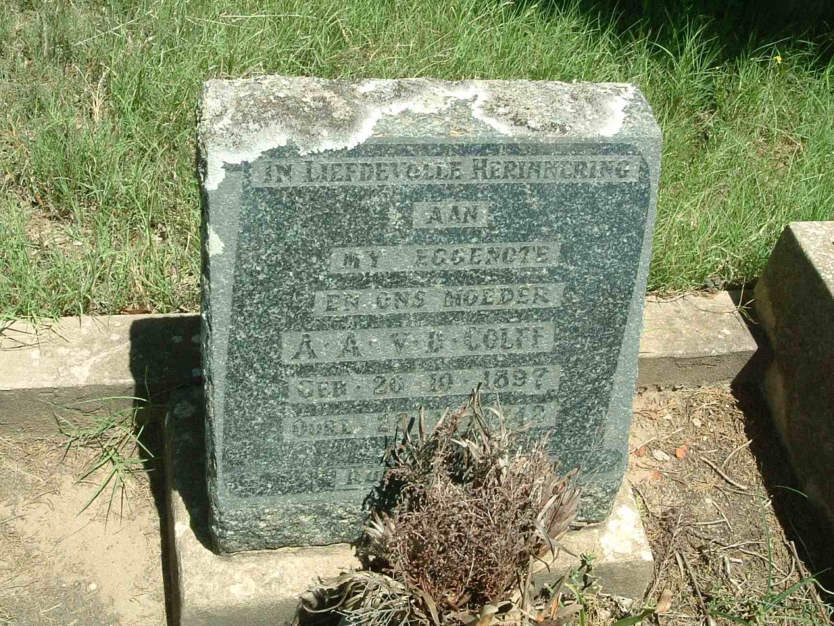 COLFF A.A., v.d. 1897-1942