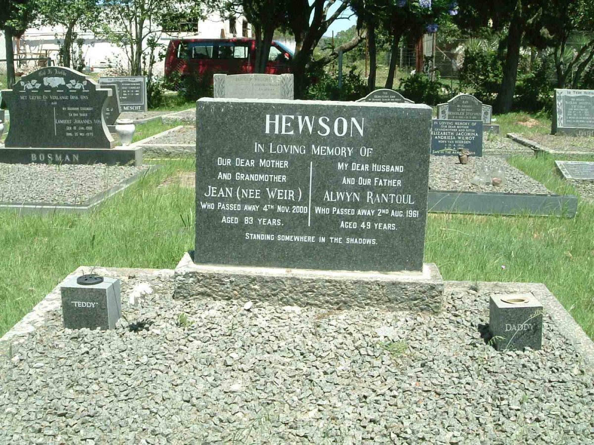 HEWSON Alwyn Rantoul -1961 &amp; Jean WEIR -2000
