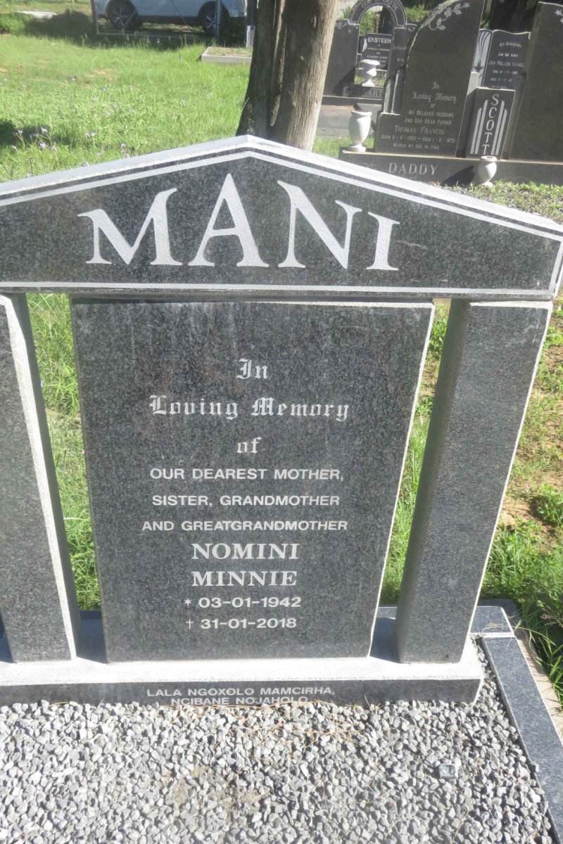 MANI Nomini Minnie 1942-2018