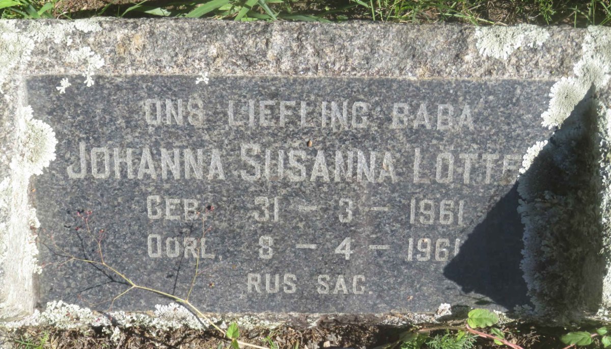 LOTTER Johanna Susanna 1961-1961