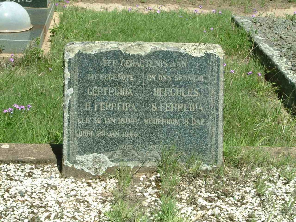 FERREIRA Gertruida H. 1894-1940 :: FERREIRA Hercules S. 