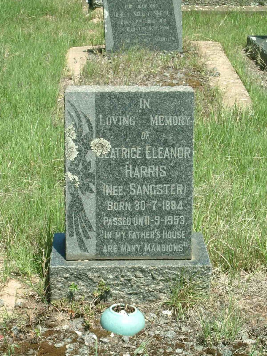 HARRIS Beatrice Eleanor nee SANGSTER 1884-1953