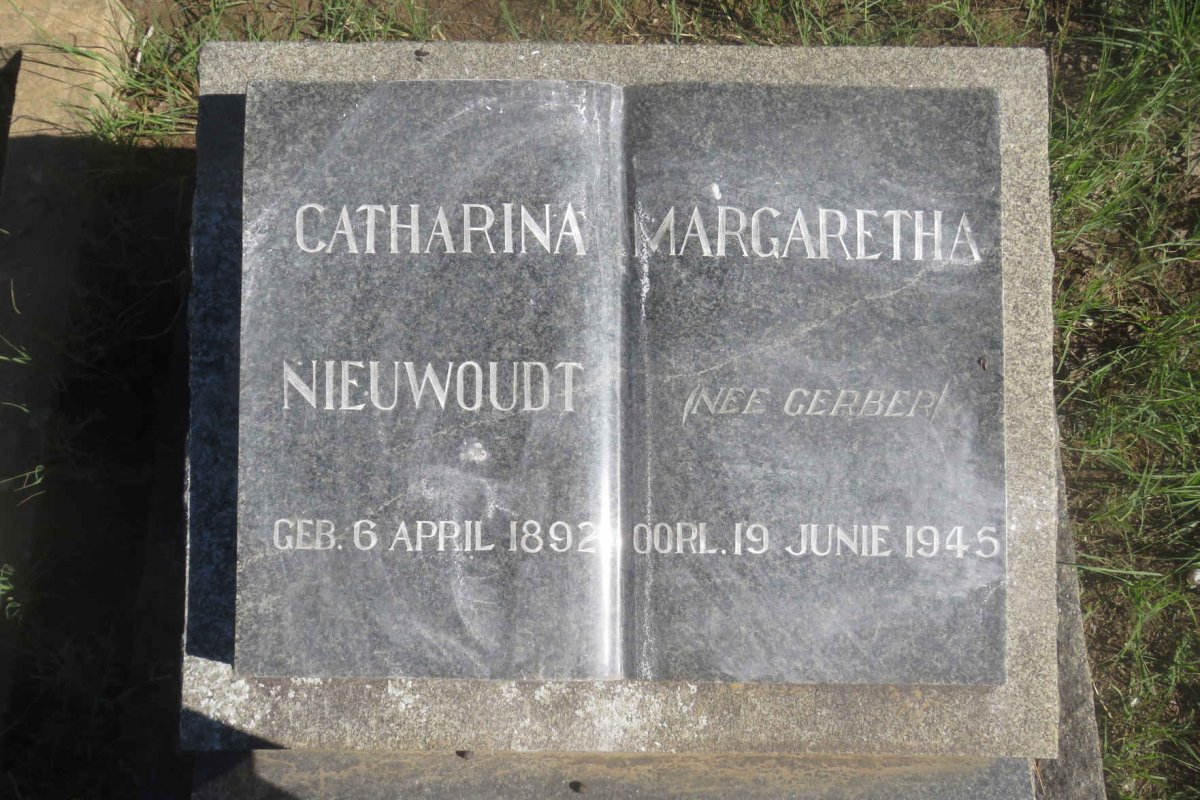 NIEUWOUDT Catharina Margaretha nee GERBER 1892-1945