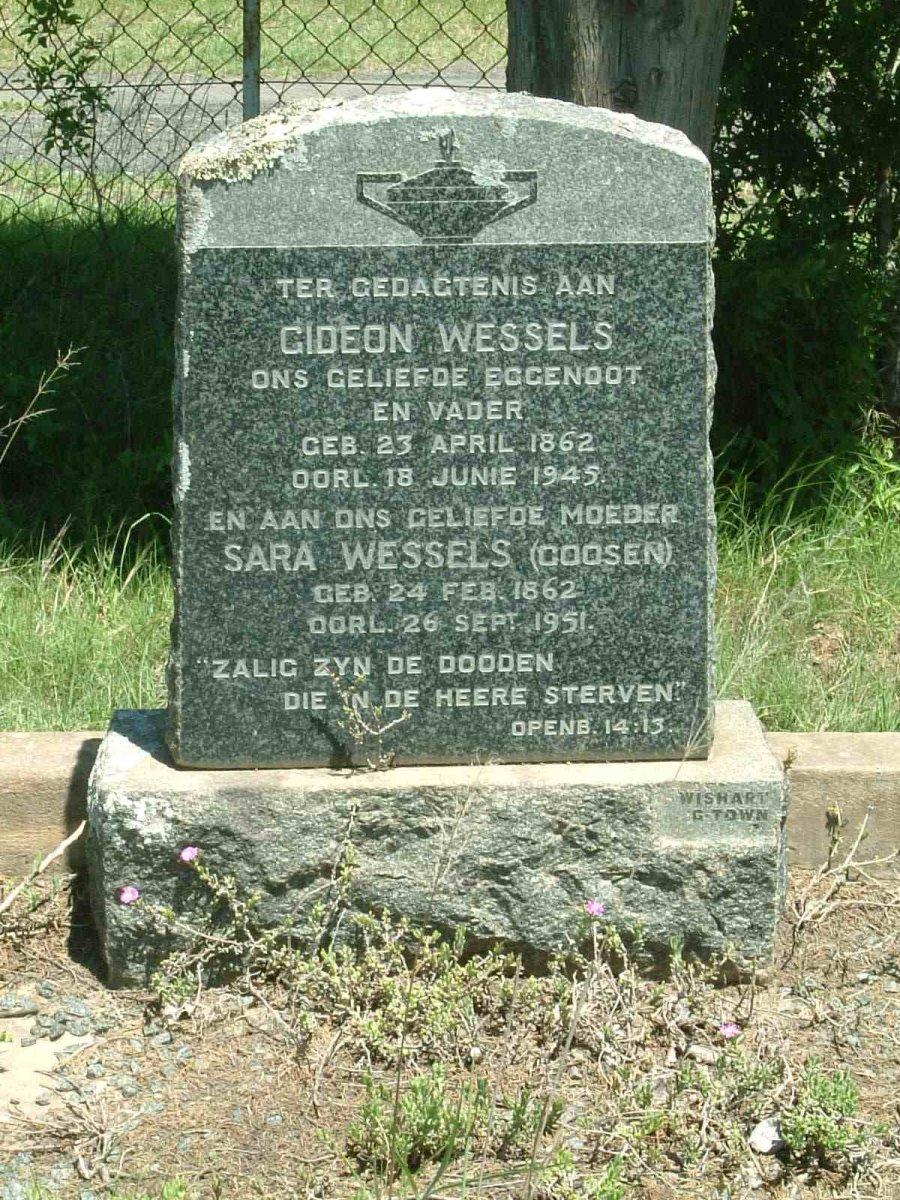WESSELS Gideon 1862-1945 &amp; Sara GOOSEN 1862-1951