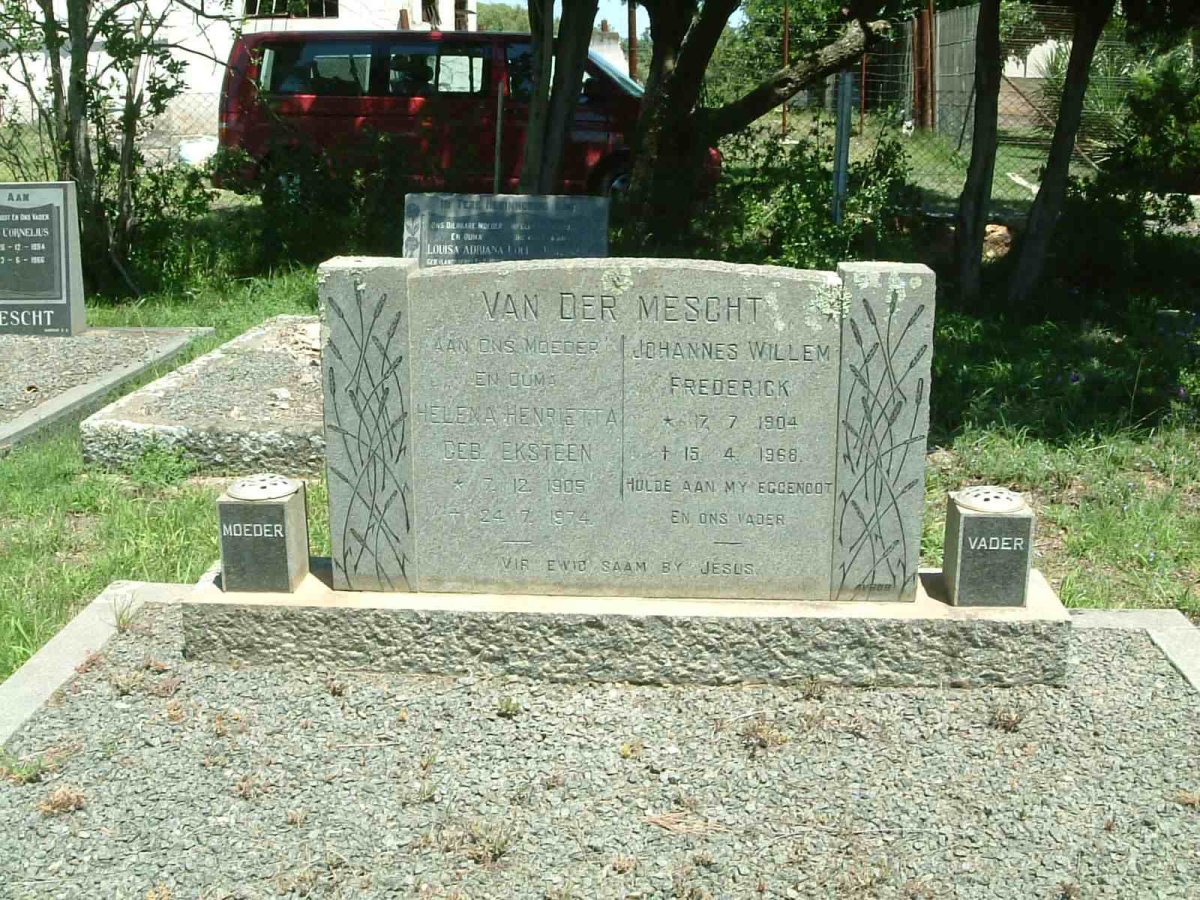 MESCHT Johannes Willem Frederick, van der 1904-1968 &amp; Helena Henrietta EKSTEEN 1905-1974