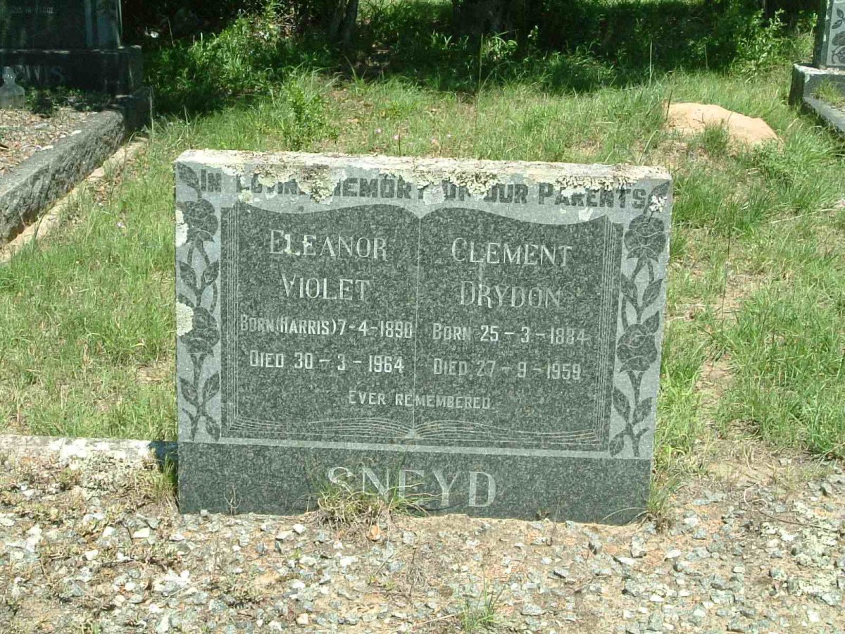 SNEYD Clement Drydon 1884-1959 &amp; Eleanor Violet HARRIS 1890-1964
