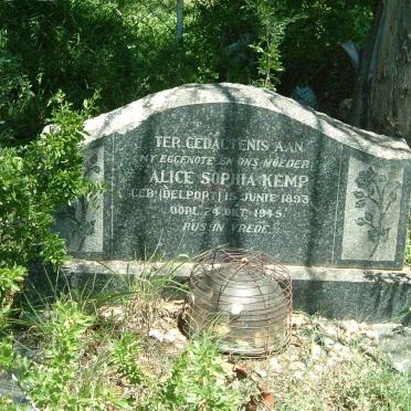 KEMP Alice Sophia nee DELPORT 1893-1945