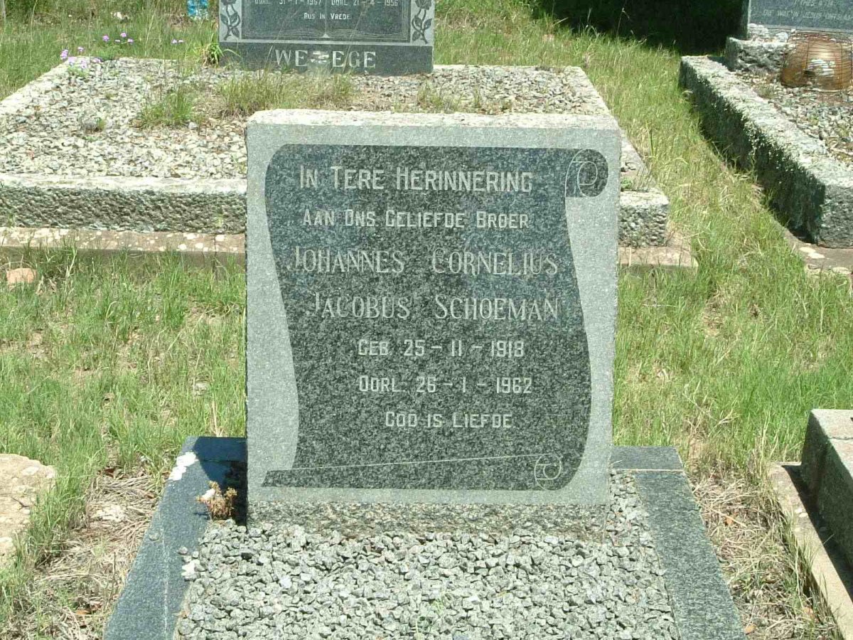SCHOEMAN Johannes Cornelius Jacobus 1918-1962