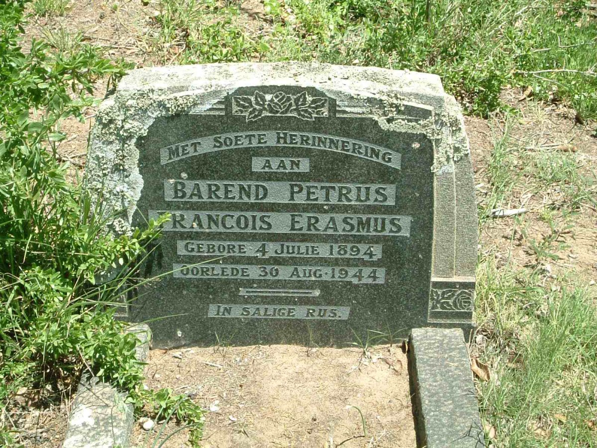 ERASMUS Barend Petrus Francois 1894-1944