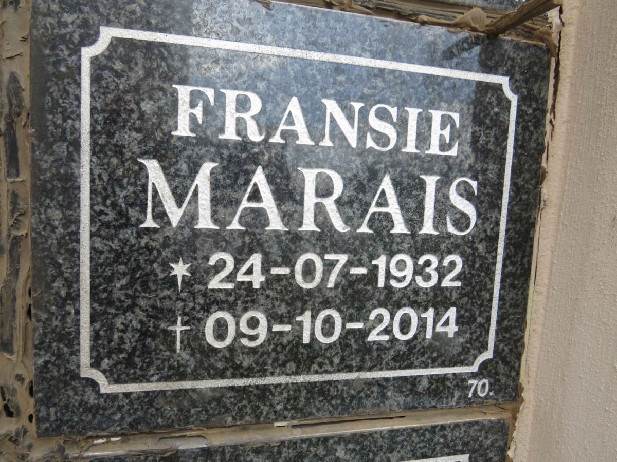 MARAIS Fransie 1932-2014