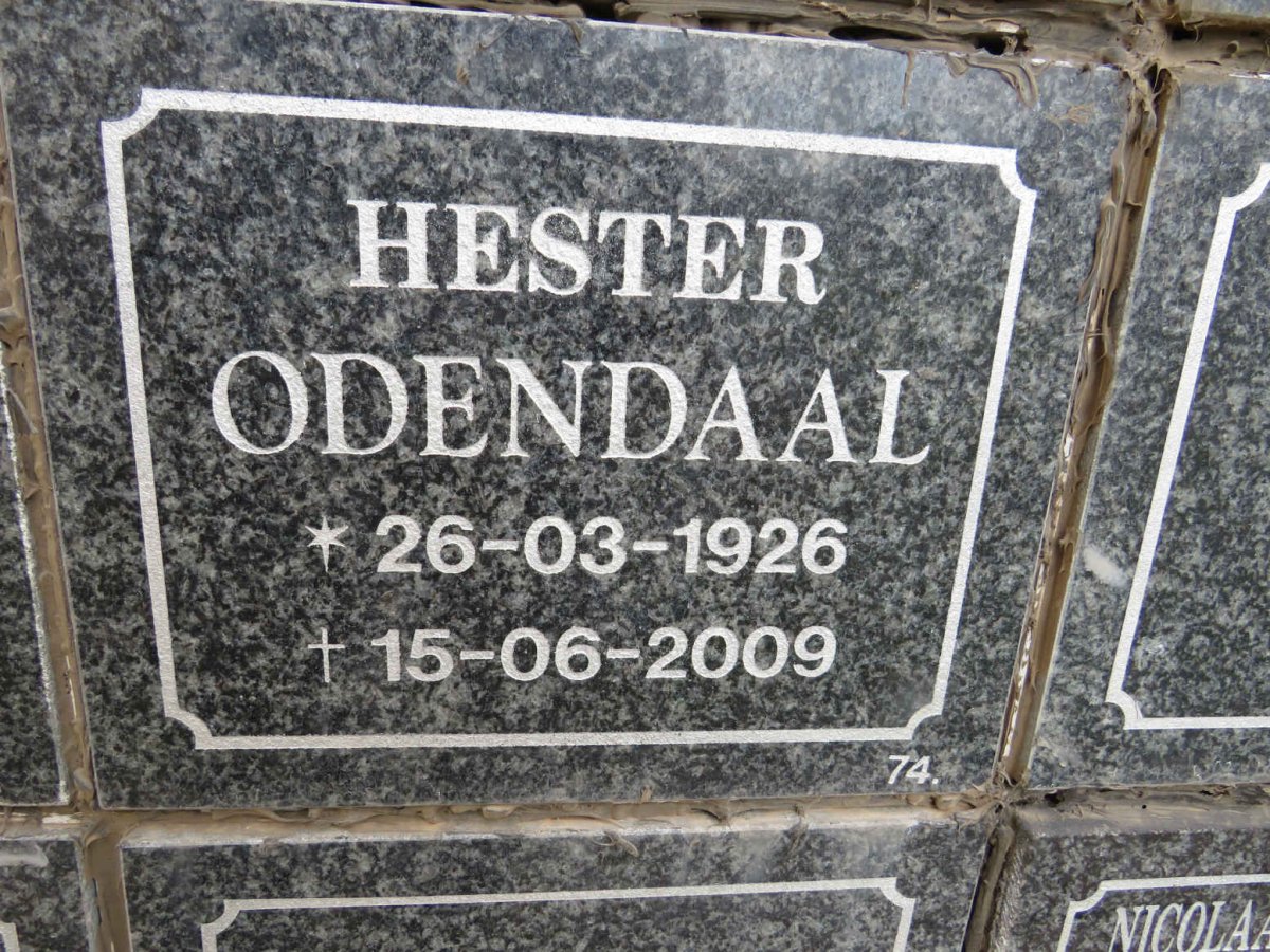 ODENDAAL Hester 1926-2009