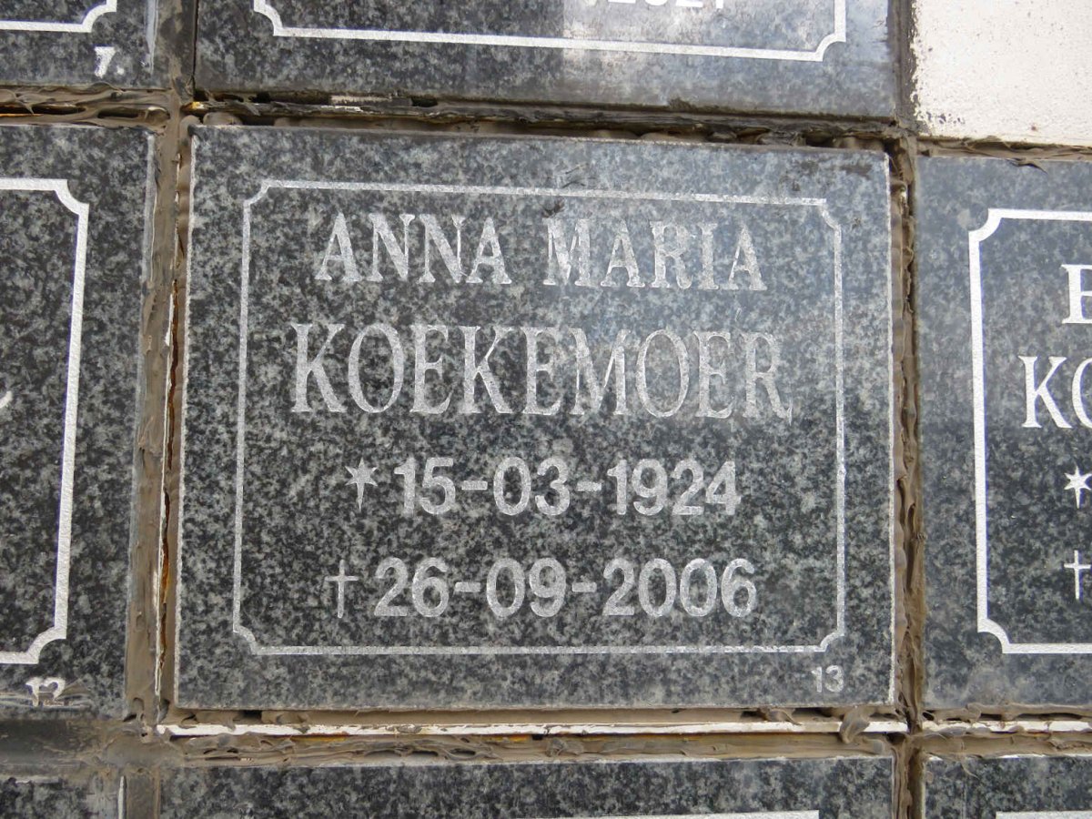 KOEKEMOER Anna Maria 1924-2006