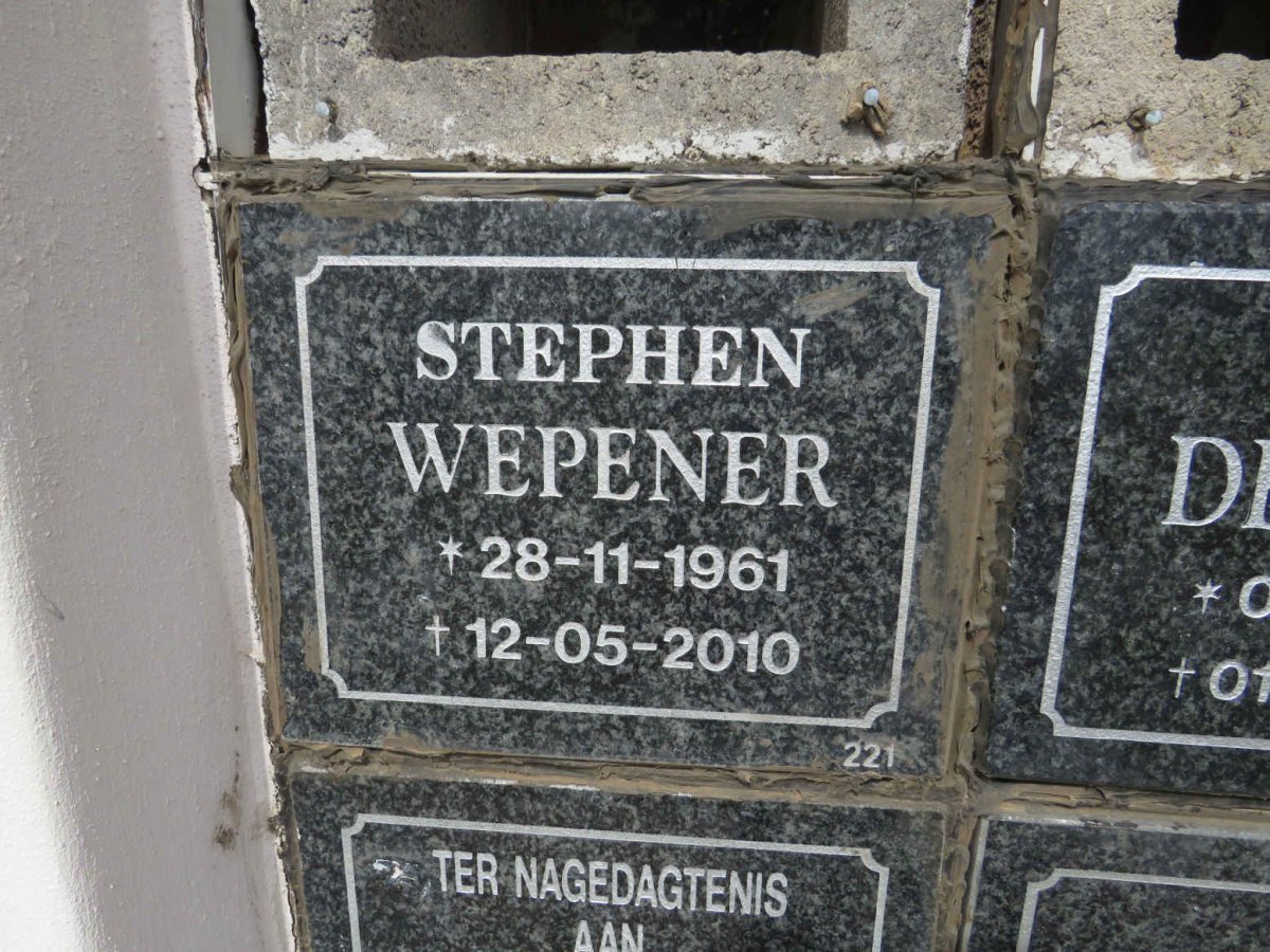 WEPENER Stephen 1961-2010